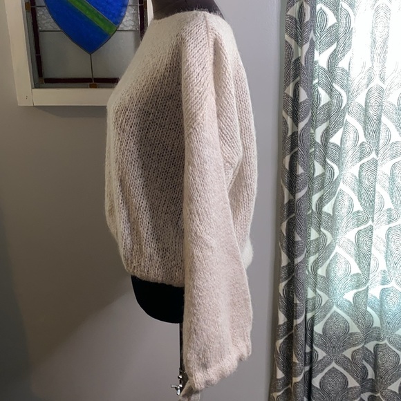 Super soft mohair blend drawstring sleeves sweater - Picture 3 of 7